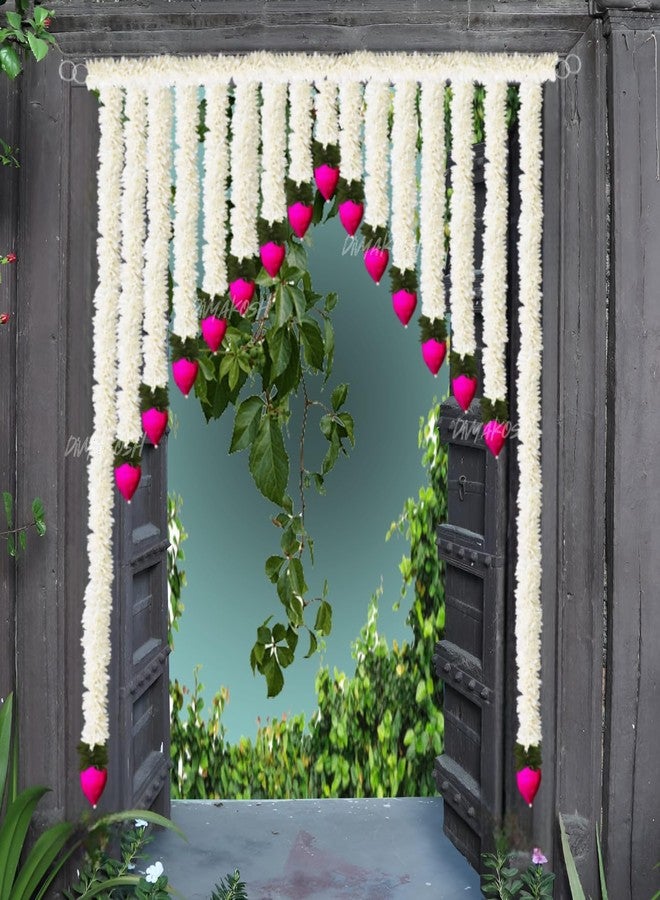 Virushka Gajra With Lotus Buds Thoranam For Entrance Door, Torans For Entrance Door, Banderwal For Home Door, 94 Cm,Fabric,Multicolor - Image 5